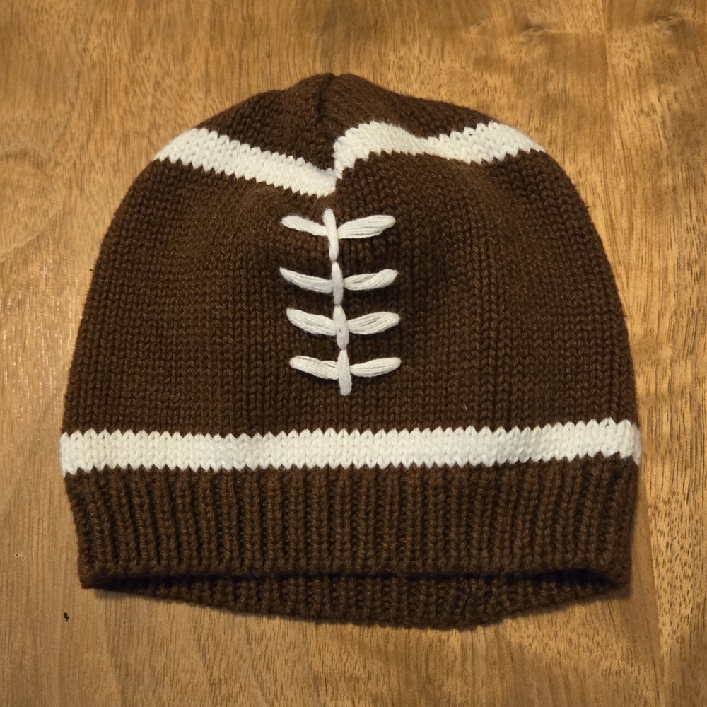 Mud Pie Football Knit Beanie 100% Cotton size 0-12 months
